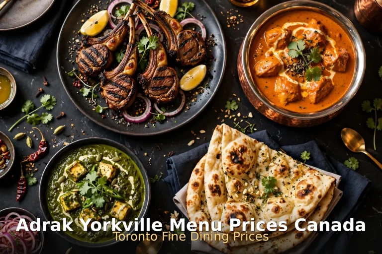 Adrak Yorkville menu prices Canada - modern Indian fine dining dishes with lamb chops and curries, Adrak Yorkville menu prices