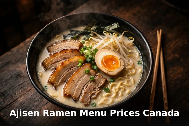 Ajisen Ramen menu prices Canada - tonkotsu ramen with chashu pork and soft egg, ajisen ramen menu