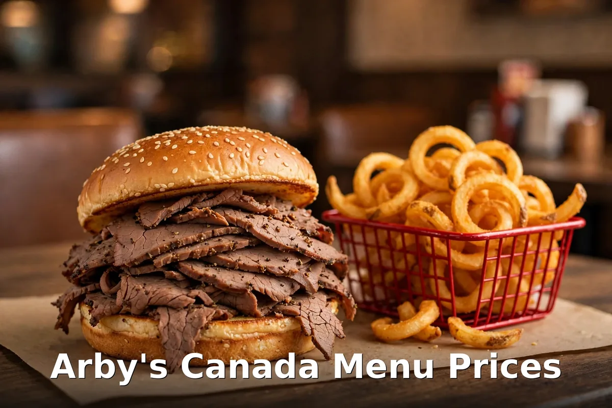 Arby's Canada menu prices - roast beef sandwich and curly fries