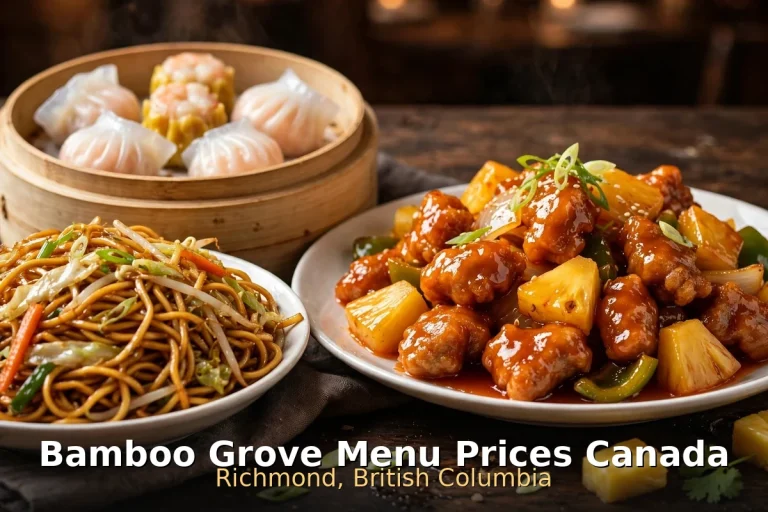 Bamboo Grove Cantonese spread, Bamboo Grove menu prices Canada 2026