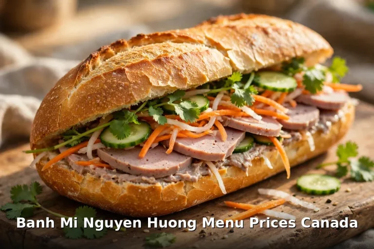 AI-generated crispy banh mi sandwich at Banh Mi Nguyen Huong, banh mi nguyen huong menu prices canada 2026