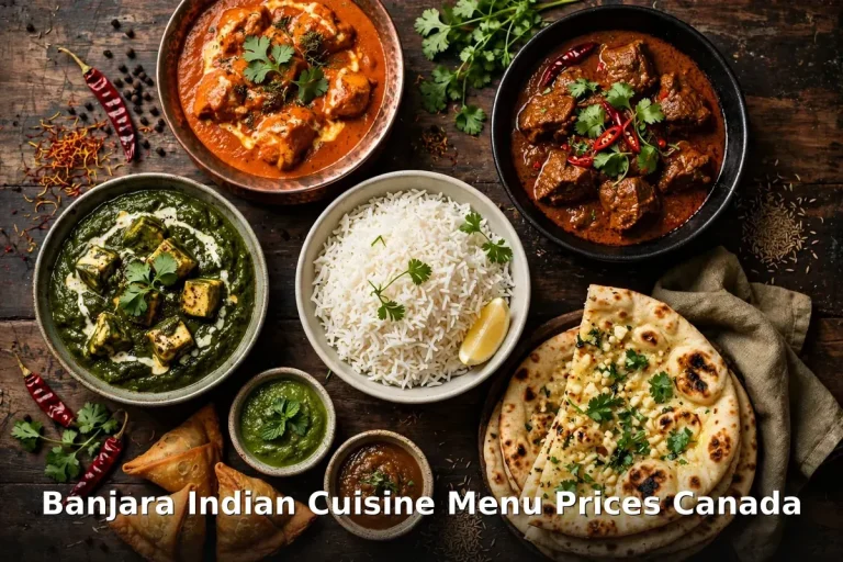 Appetizing North Indian food spread with tandoori and curry at Banjara Indian Cuisine, banjara indian cuisine prices canada 2026
