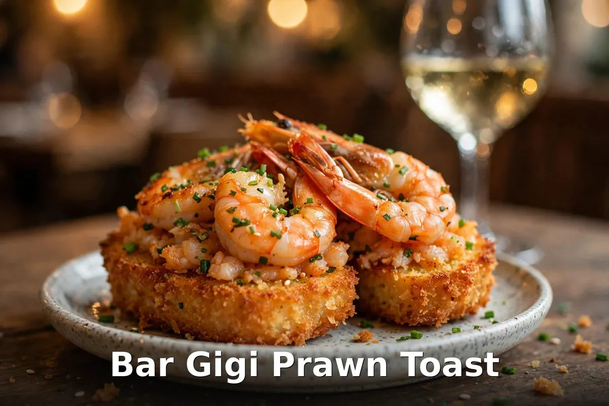 Bar Gigi prawn toast prices Canada, prawn toast with yuzu and chive at the Calgary wine bar