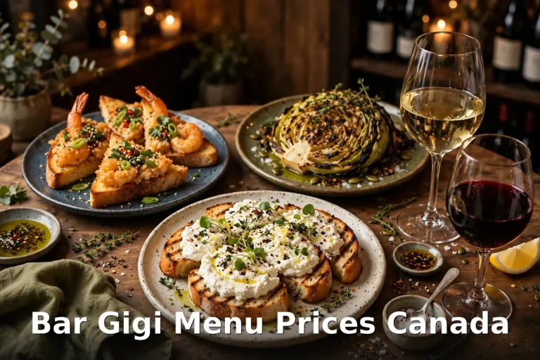 Bar Gigi menu prices Canada, Calgary wine bar share plates with prawn toast, grilled bread and wine glasses