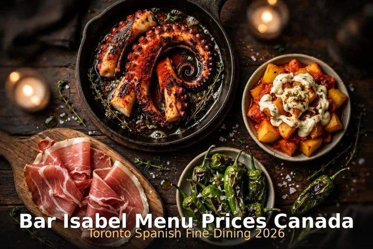 Bar Isabel menu prices Canada - Toronto Spanish fine dining prices