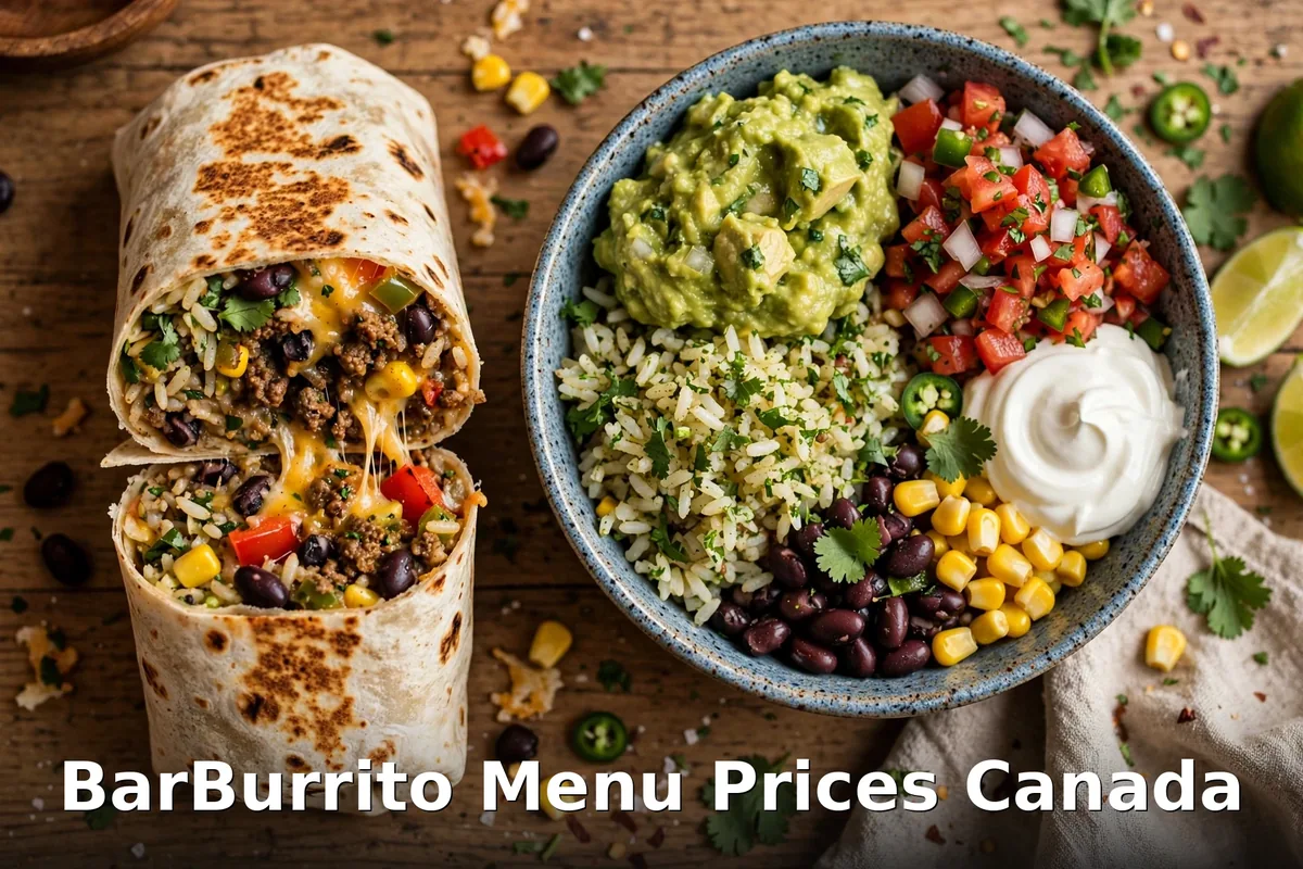 BarBurrito menu prices Canada - build-your-own burrito and burrito bowl with guacamole and salsa