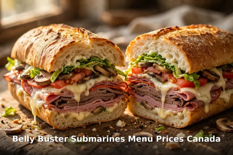 Belly Buster Submarines menu prices Canada - loaded deli submarine sandwich