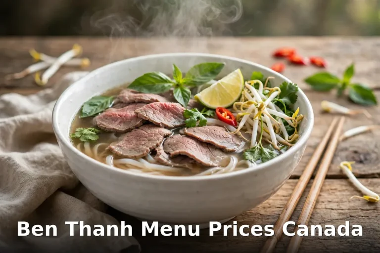 Ben Thanh Vietnamese pho bowl spread, Ben Thanh menu prices Canada