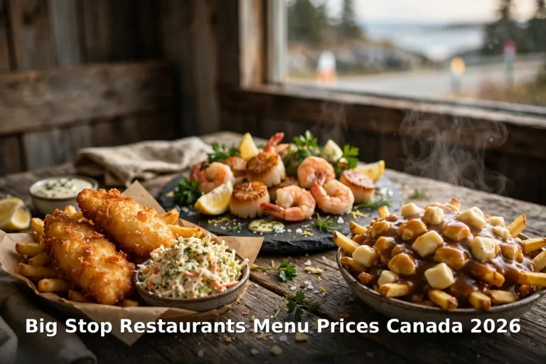 Big Stop Restaurants menu prices Canada 2026: fish and chips and poutine