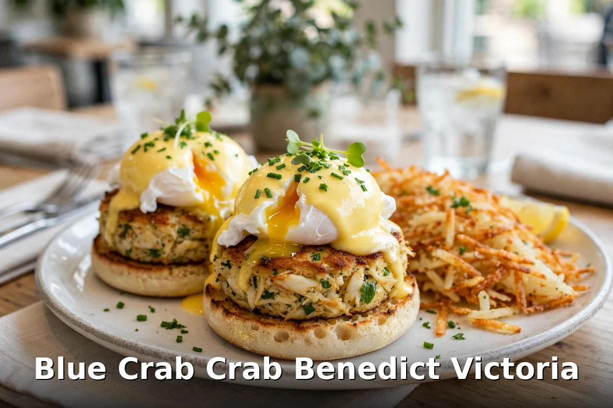 Blue Crab menu prices Canada, Signature Crab Benedict $26 with hashbrowns, Blue Crab Crab Benedict Victoria