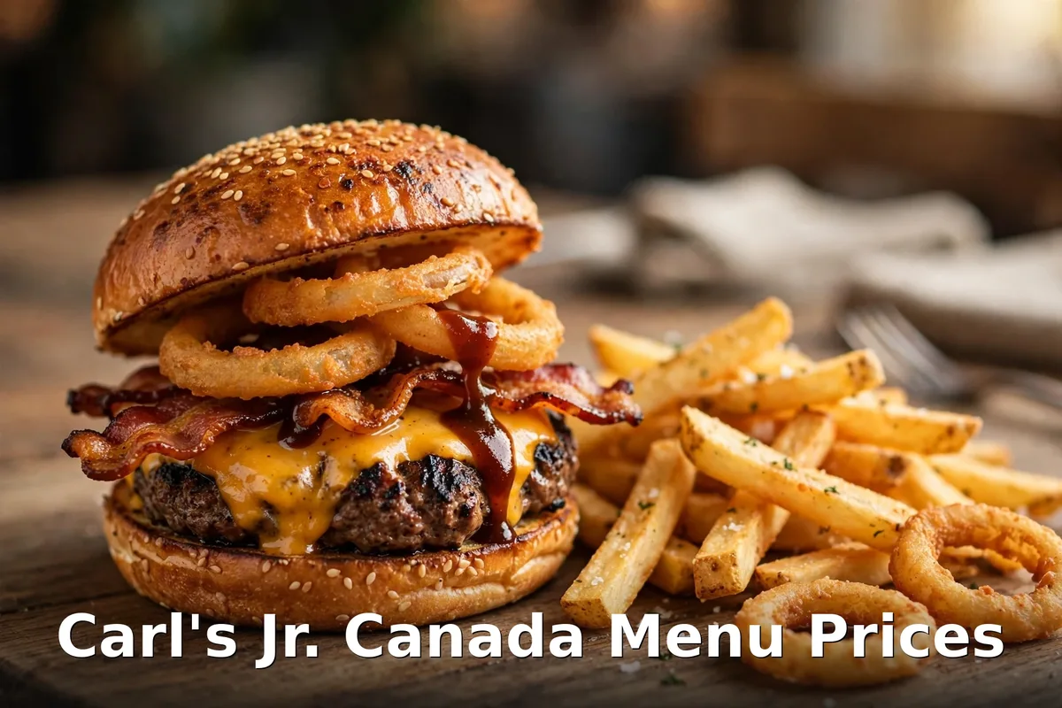 Carl's Jr. Canada menu prices - charbroiled bacon cheeseburger with fries