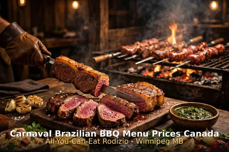 Carnaval Brazilian BBQ menu prices Canada - rodizio all-you-can-eat Winnipeg