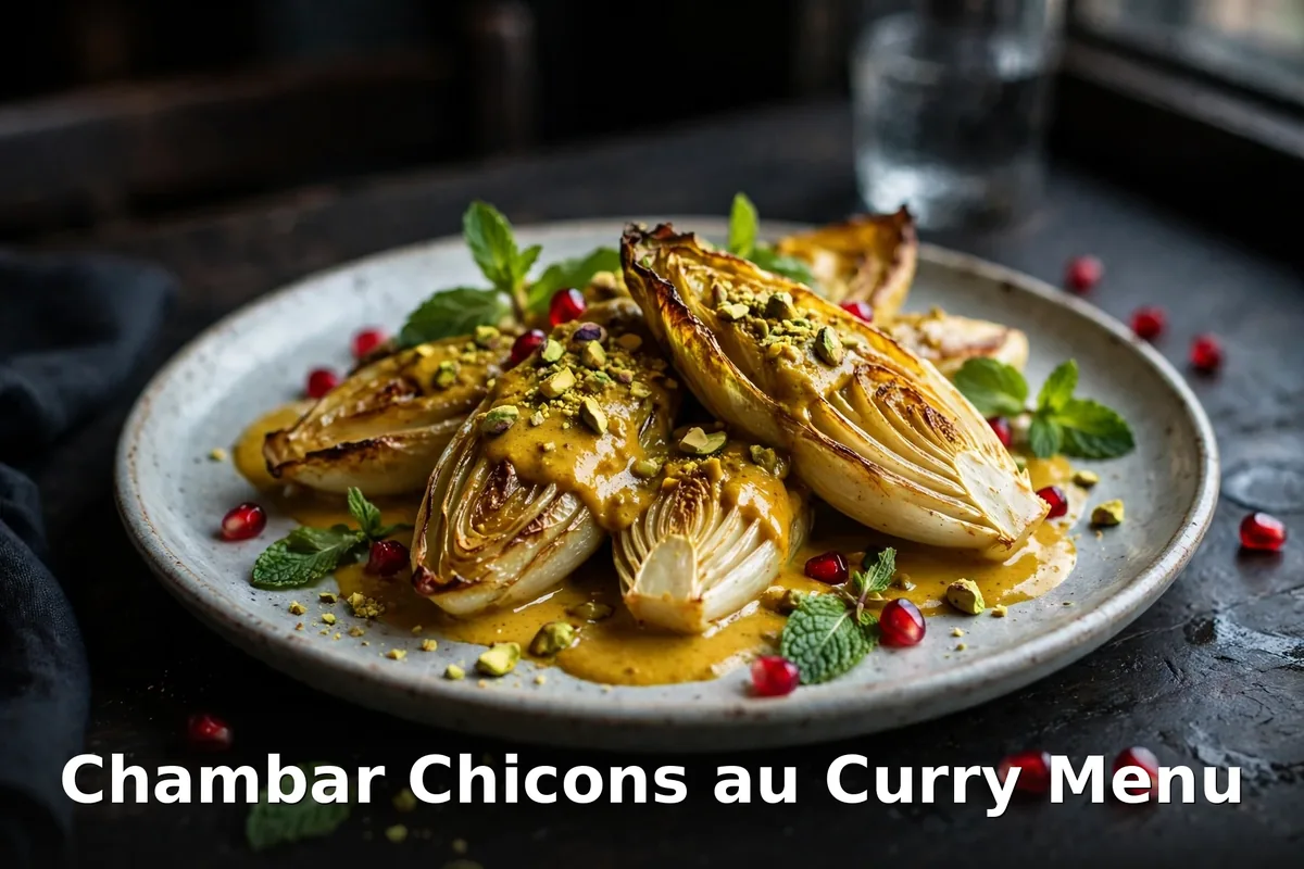chambar menu prices, Belgian endive and curry dish at Chambar restaurant Vancouver