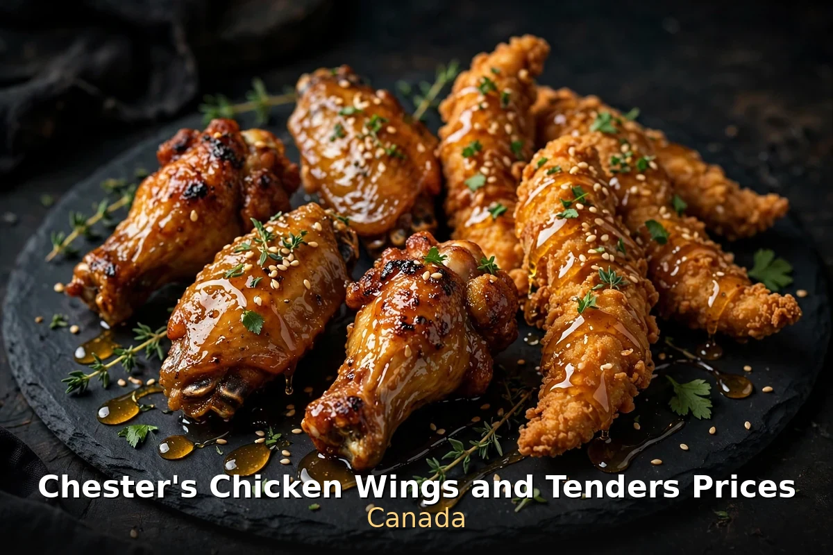 chester's chicken menu prices canada 2026: Chester's Chicken honey stung fried chicken wings with crispy double-breaded coating