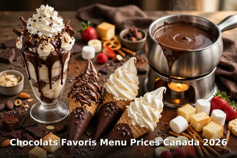 Chocolats Favoris Menu Prices Canada 2026