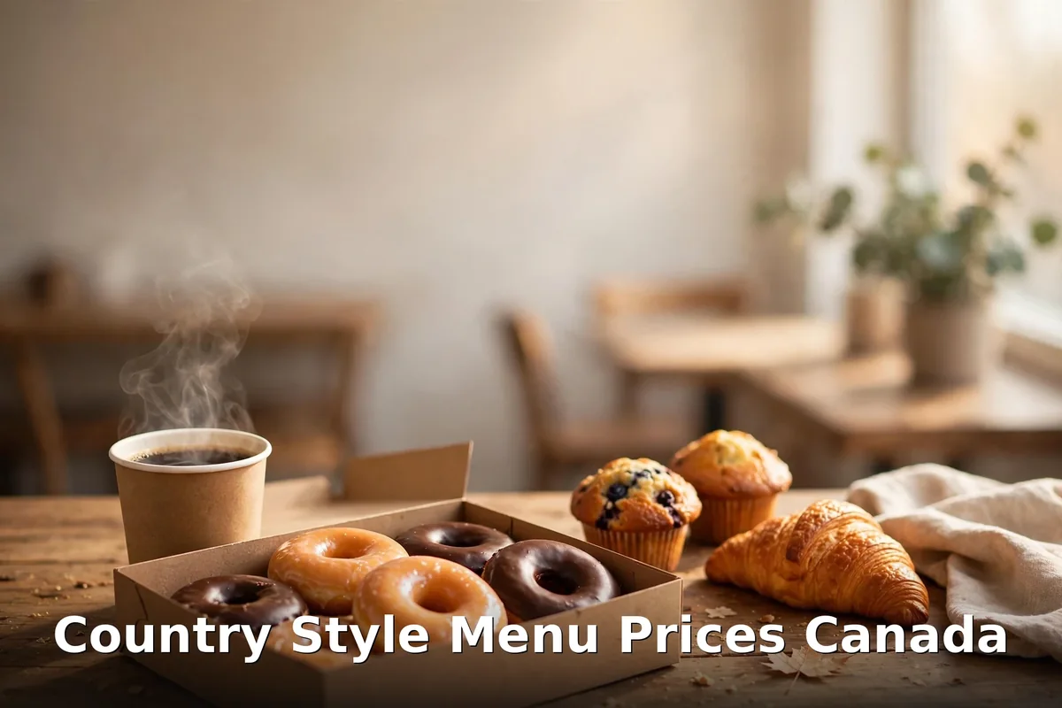 Country Style menu prices Canada - coffee and doughnuts