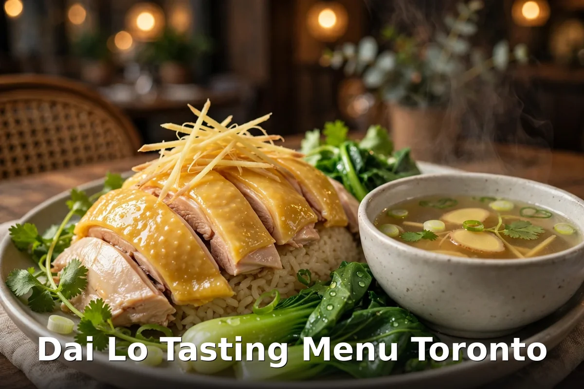 Dai Lo Hainan chicken rice plate, Dai Lo tasting menu Toronto, Dai Lo menu prices Canada