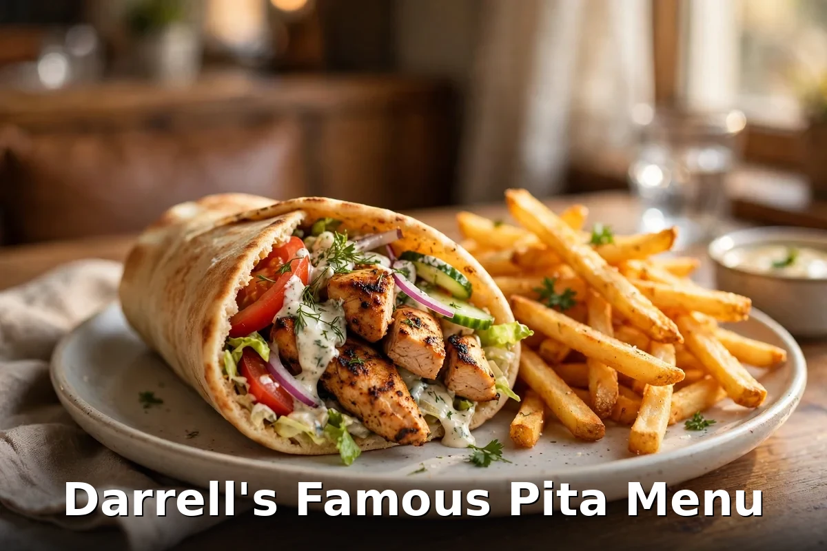 Darrell's Famous Pita Menu, Darrell's Restaurant menu prices Canada 2026