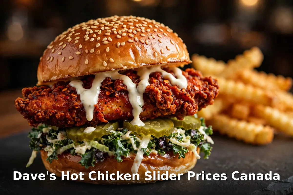 Dave's Hot Chicken slider prices Canada, dave's hot chicken slider on a potato roll