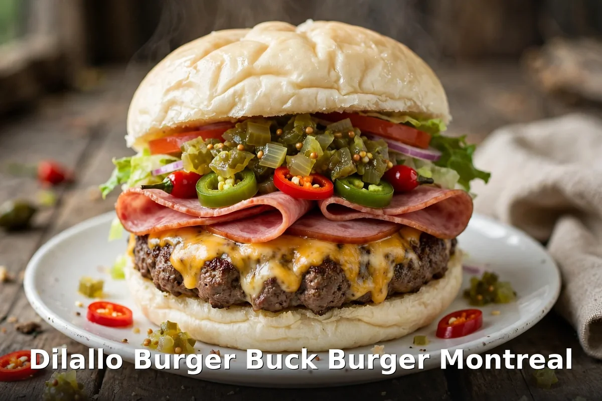 Buck Burger with capicola, hot peppers and steamed bun, dilallo burger buck burger price montreal