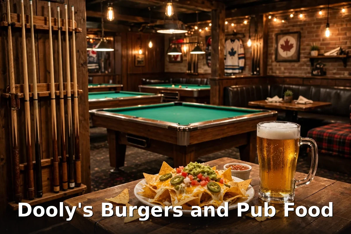 Dooly's burgers and pub food menu prices Canada