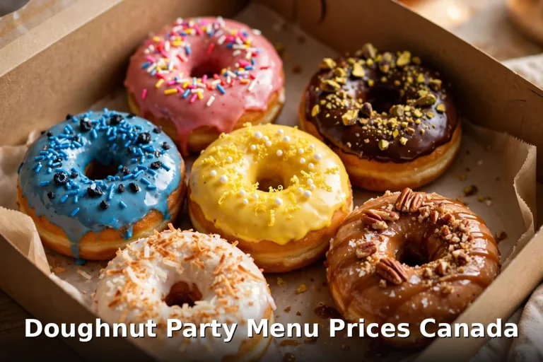 Doughnut Party menu prices Canada - box of assorted gourmet doughnuts