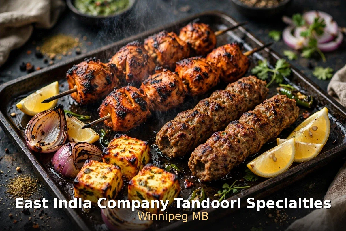 East India Company tandoori specialties including chicken tikka and kebabs, east india company tandoori specialties prices