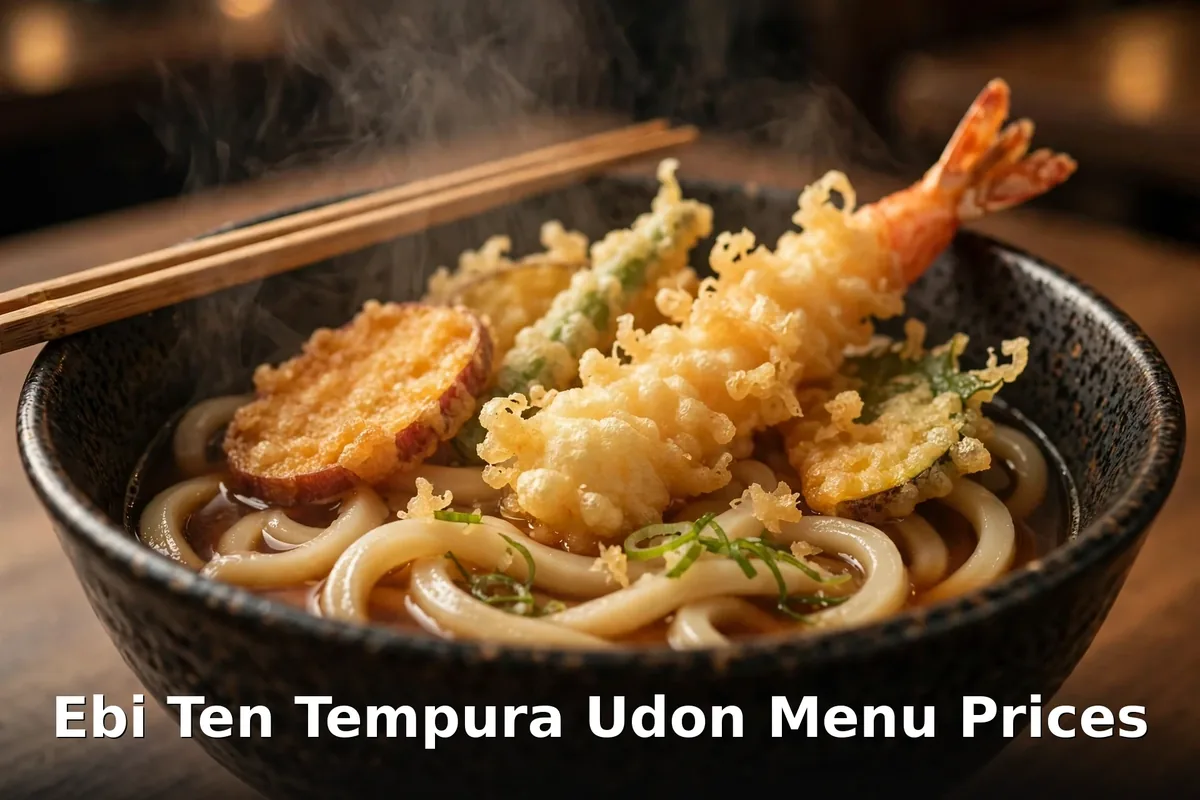 Ebi Ten tempura udon bowl with shrimp tempura and Tokyo curry, ebi ten udon menu prices canada
