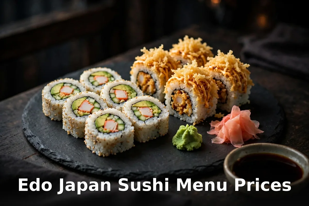 Edo Japan sushi menu prices Canada, California and dynamite sushi rolls