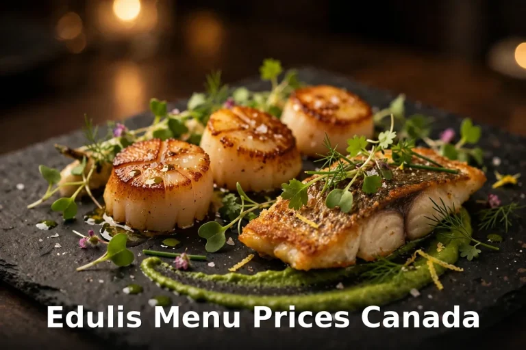 Michelin star fine dining seafood tasting menu plate at Edulis Toronto, Edulis menu prices Canada 2026