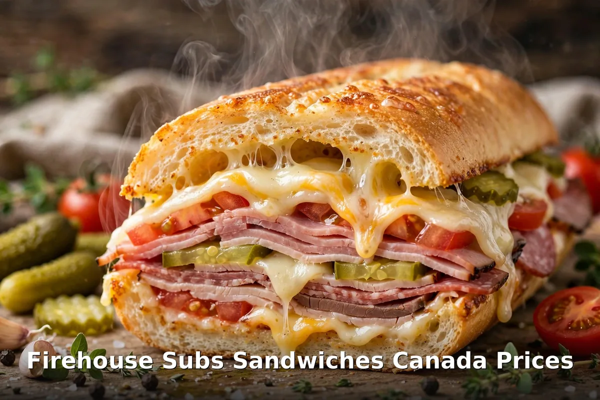 Firehouse Subs hot steamed sub sandwich with melted cheese, firehouse subs sandwiches canada prices