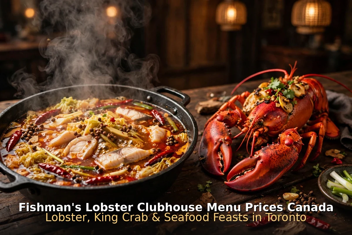 AI-generated lobster and seafood pot dinner with text Fishman's Lobster Clubhouse Menu Prices Canada, fishman's lobster clubhouse menu prices canada 2026