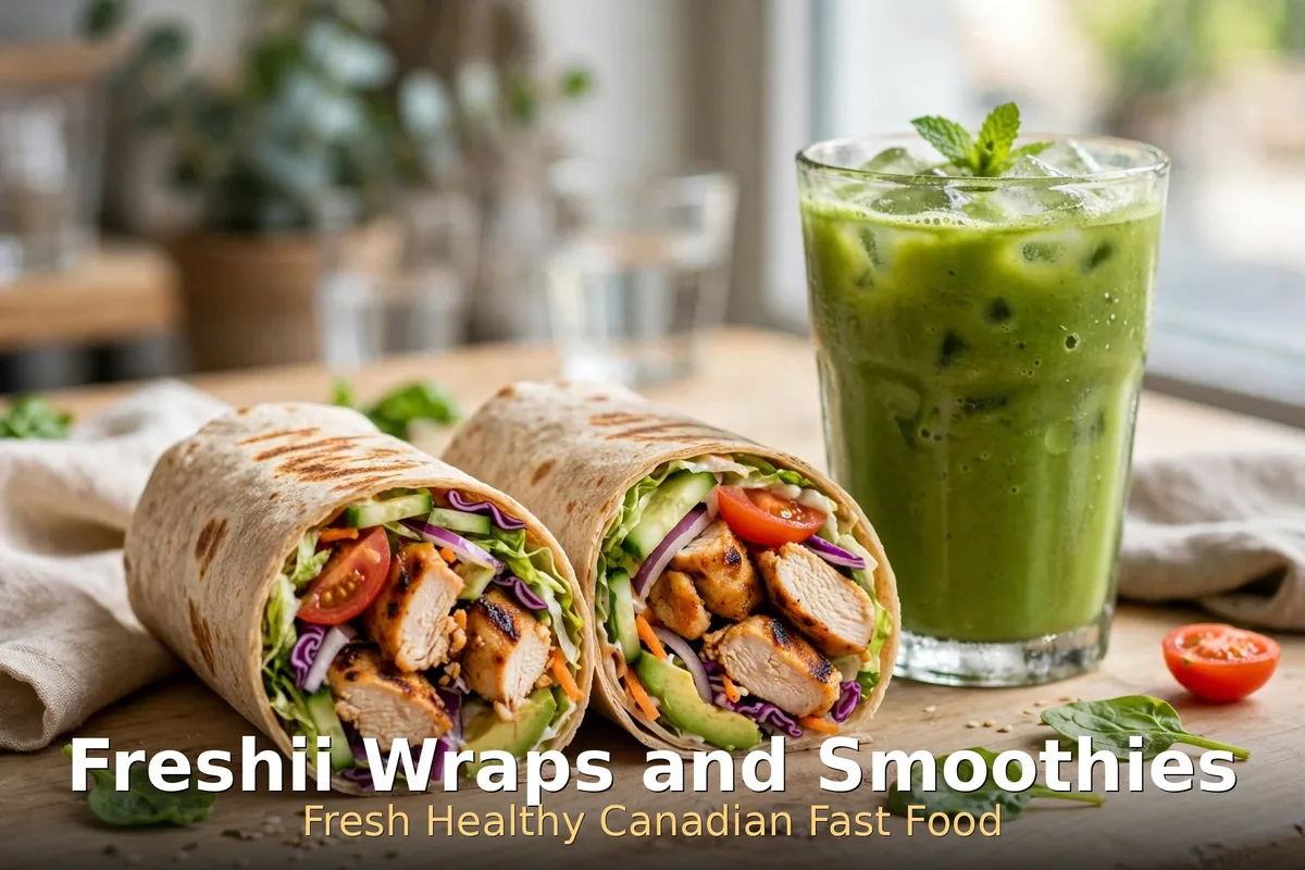 Freshii wrap and smoothie prices Canada: grilled chicken wraps and green smoothie