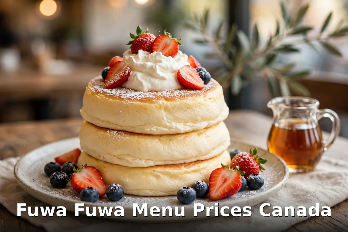 Fuwa Fuwa menu prices Canada 2026: fluffy Japanese souffle pancakes with cream and berries