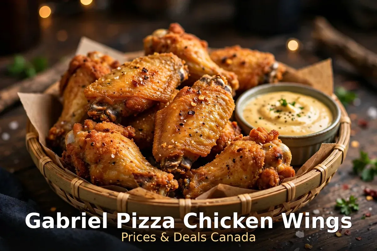 Gabriel Pizza chicken wings with dipping sauce, gabriel pizza wings prices canada