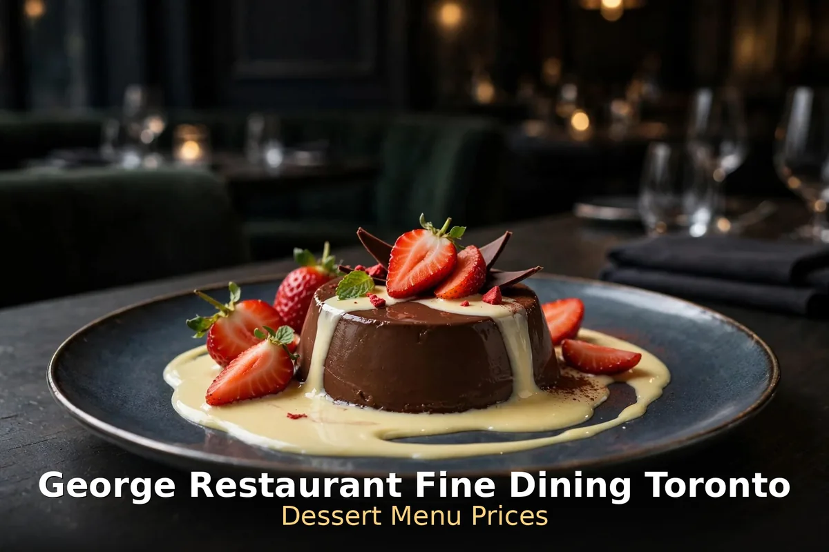 Chocolate panna cotta dessert at George Restaurant Toronto - George Restaurant dessert menu prices Canada