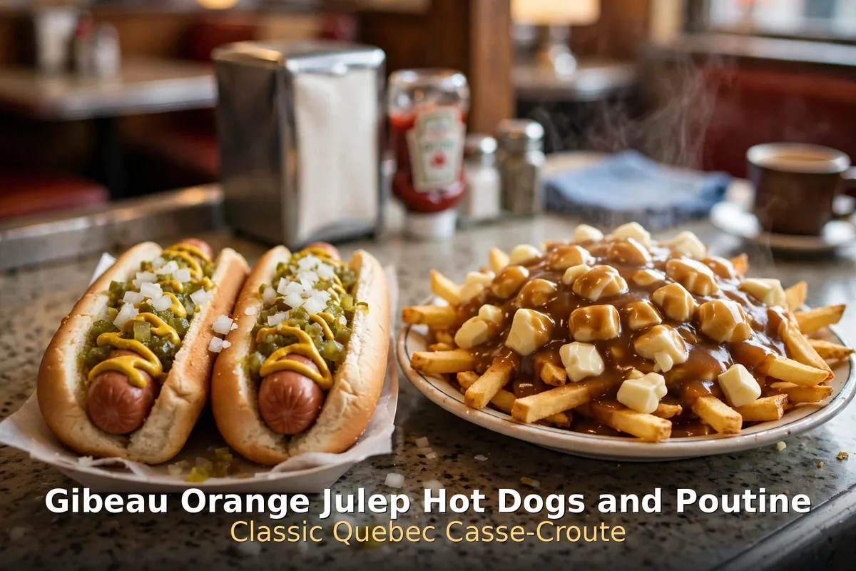 Hot dogs and poutine at Gibeau Orange Julep, gibeau orange julep hot dogs and poutine price canada