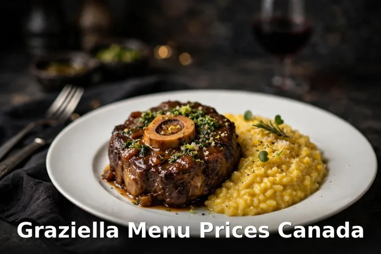 Graziella menu prices Canada 2026 featured: AI-generated Northern Italian fine-dining plate with PIL keyword overlay