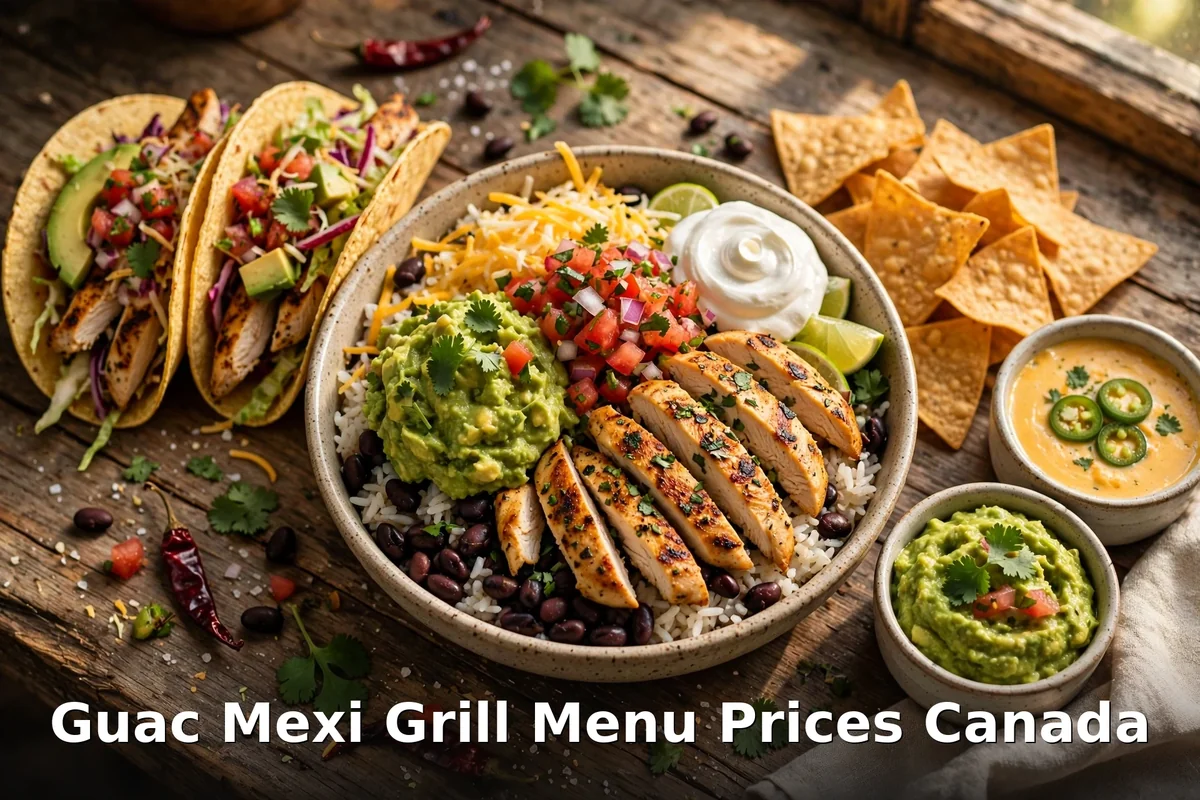 Guac Mexi Grill menu prices Canada 2026: build-your-own burritos, tacos and nachos with guacamole