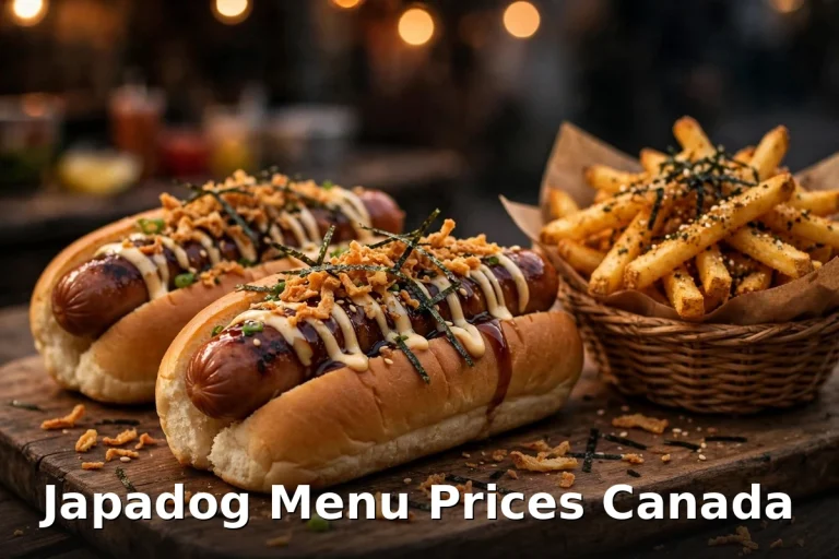 Japadog menu prices Canada - Japanese-style terimayo hot dogs with fries