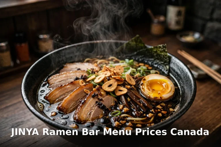 JINYA Ramen Bar menu prices Canada - tonkotsu black ramen with pork chashu and seasoned egg, jinya ramen bar menu