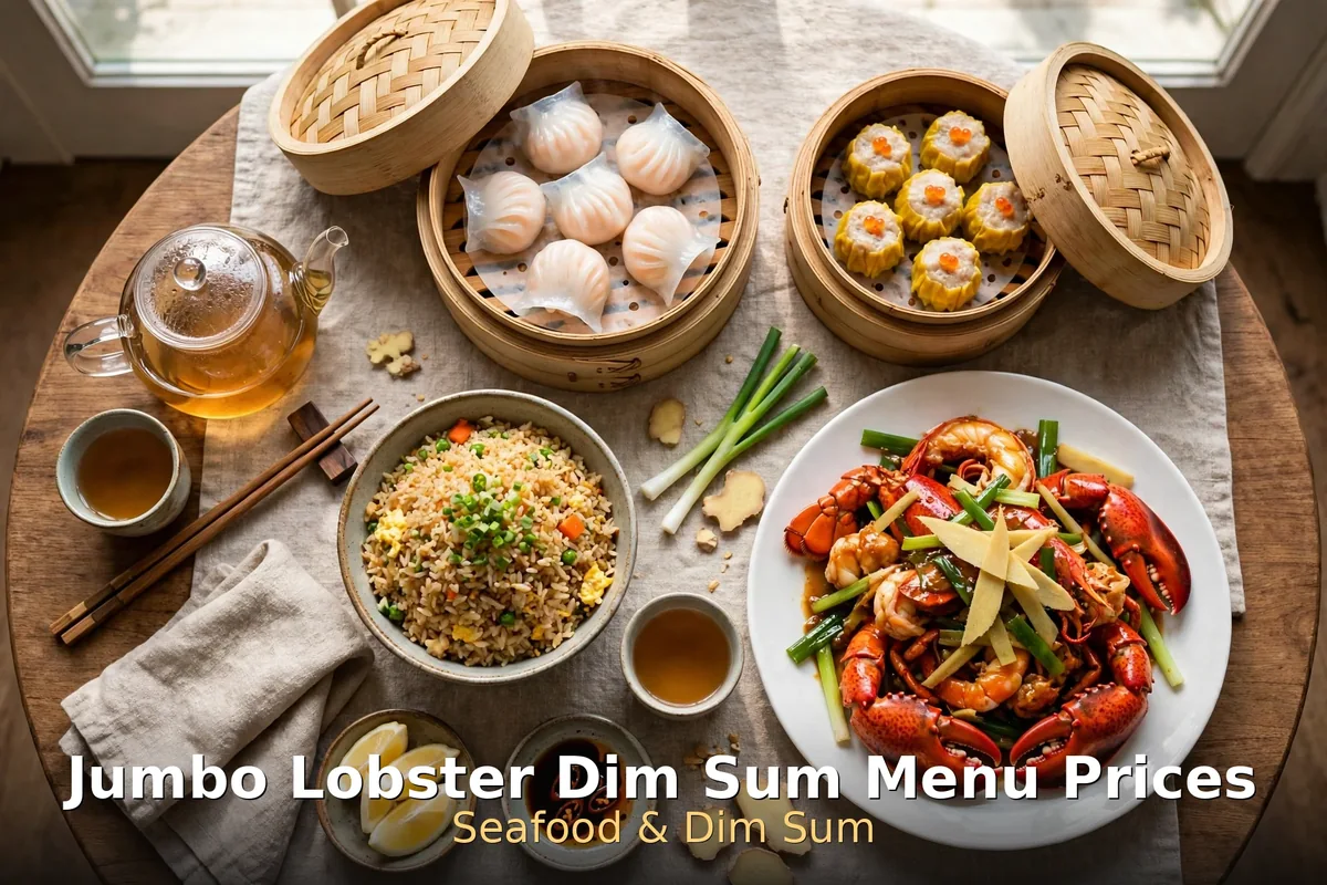 Jumbo Lobster dim sum menu prices: dim sum baskets, fried rice and ginger scallion lobster