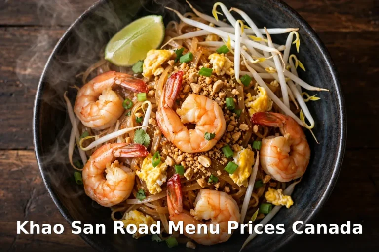 Khao San Road Thai restaurant menu prices Canada - pad thai and curry spread, khao san road menu