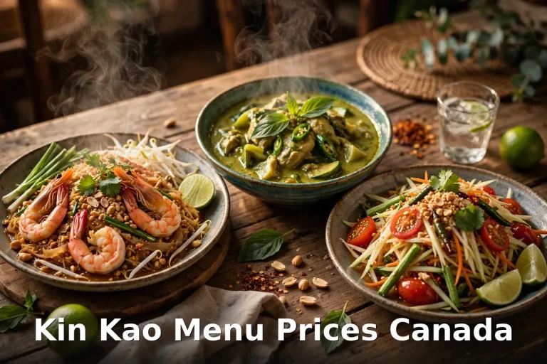 Thai food spread at Kin Kao Vancouver, kin kao menu prices canada 2026