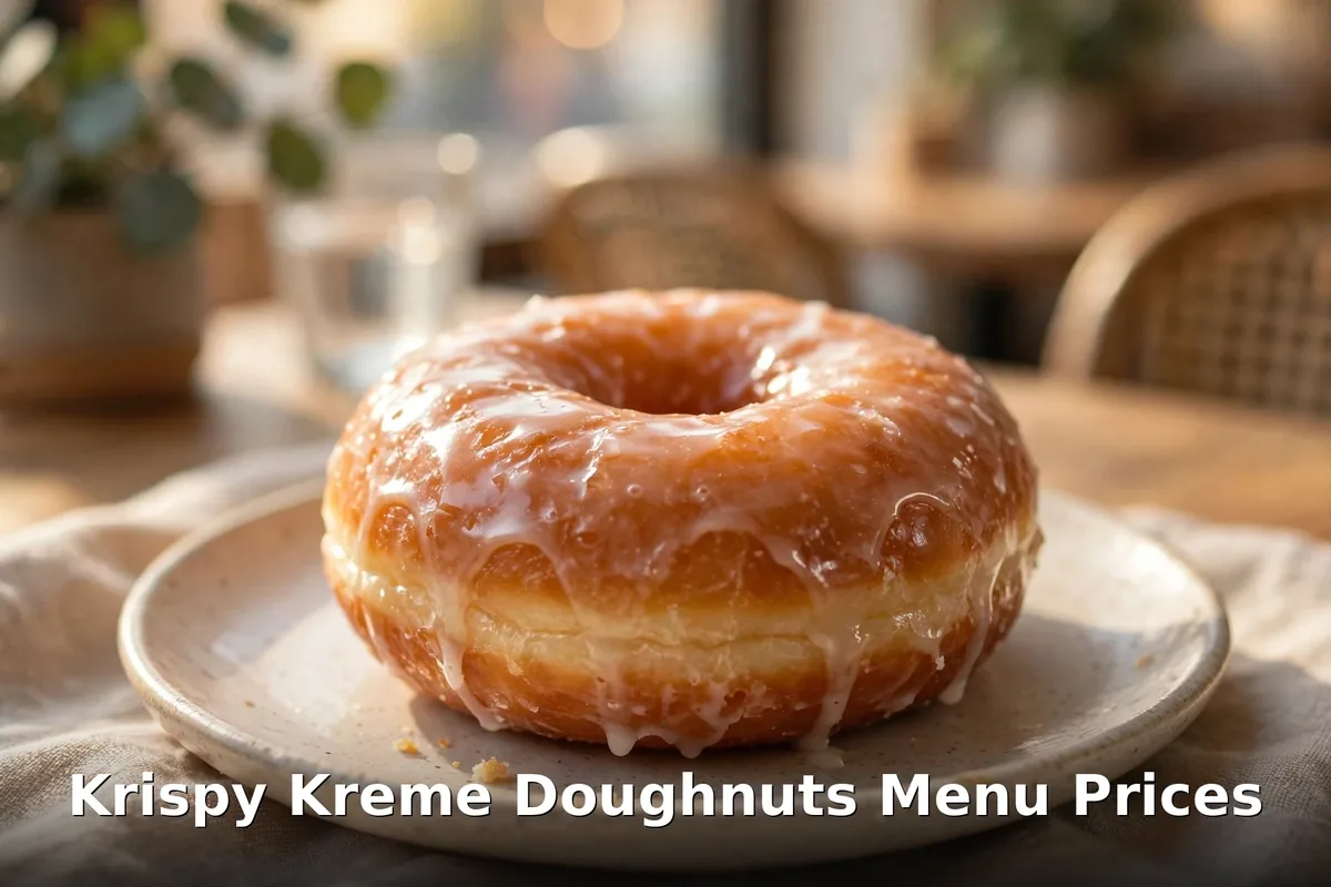 Original Glazed doughnut close-up, krispy kreme doughnuts menu prices canada