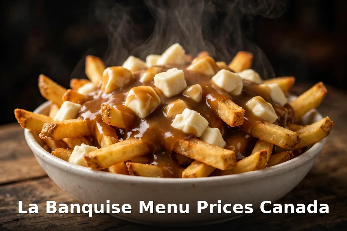 La Banquise menu prices Canada 2026: steaming poutine with cheese curds and gravy