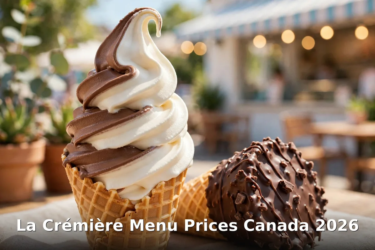 La Crémière menu prices Canada 2026: soft-serve cone with keyword text, la cremiere menu prices canada