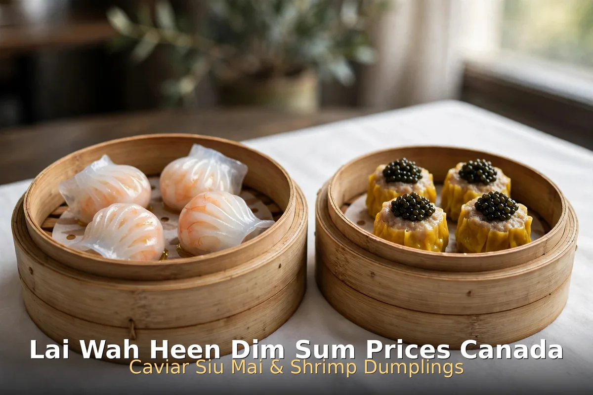 Lai Wah Heen dim sum prices Canada: steamed Cantonese dim sum in bamboo steamers