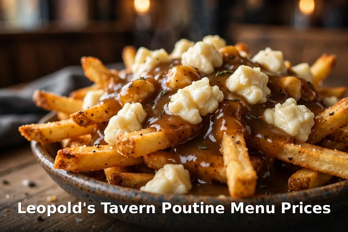 Leopold's Tavern poutine menu prices: loaded poutine with cheese curds and hot gravy