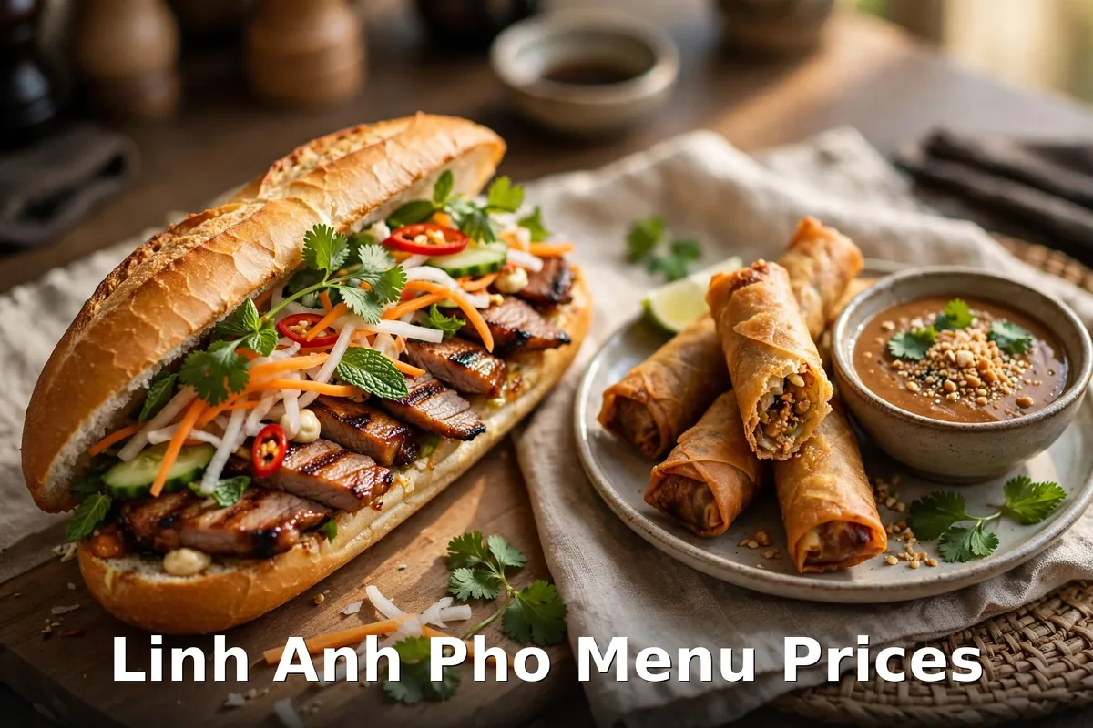 Linh Anh banh mi and cha gio spring rolls - Vietnamese food